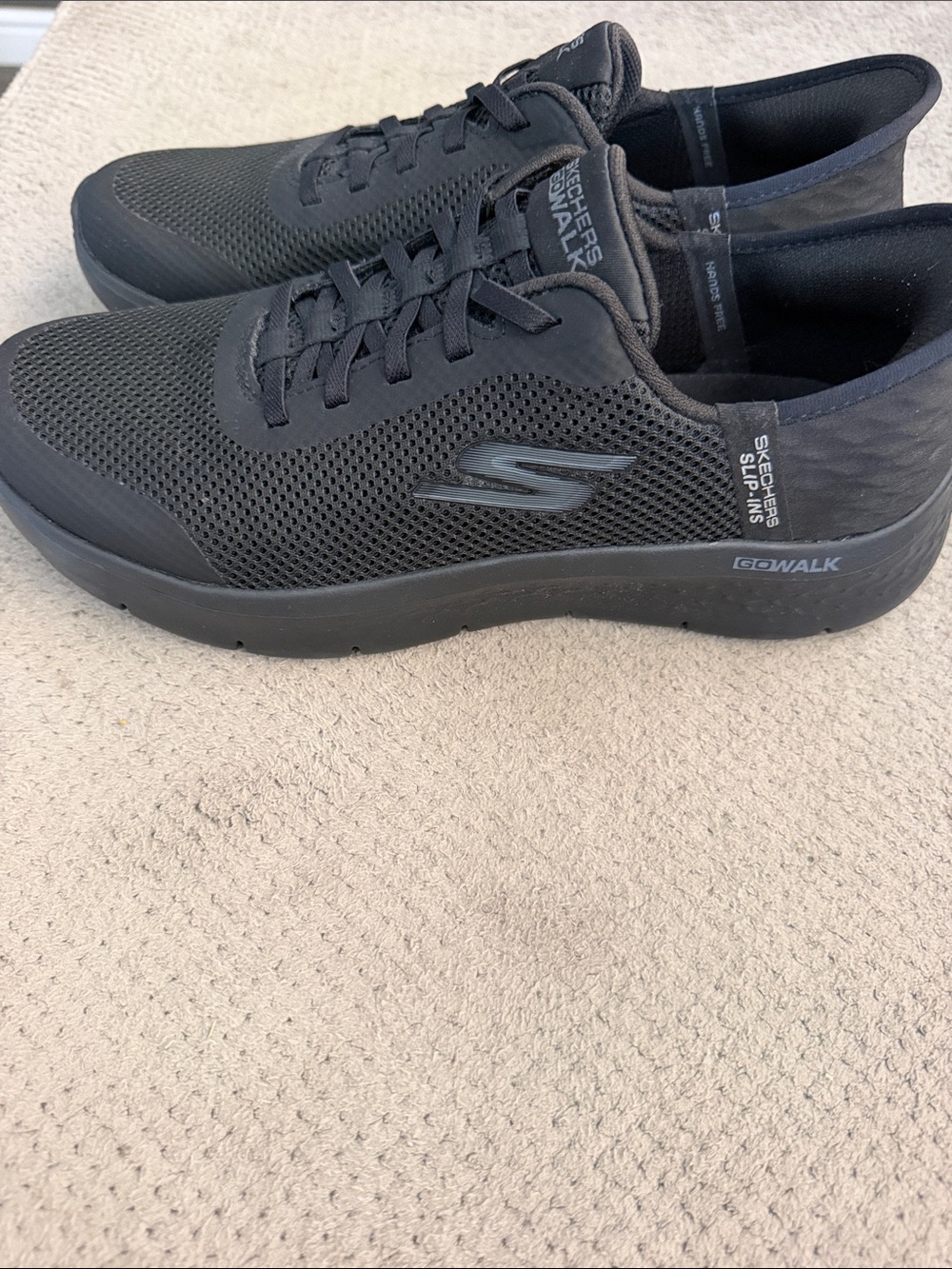 Skechers GOwalk Black Mesh Slip-On Loafers